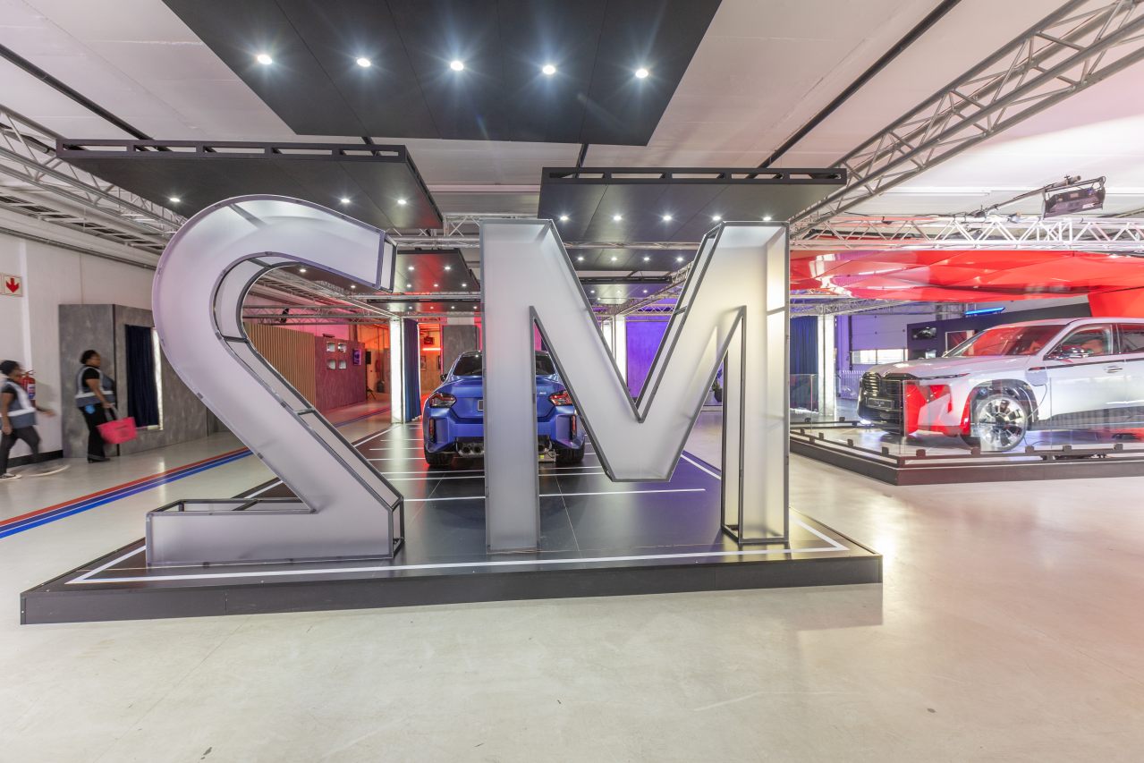 Custom automotive exhibition display with large brand letters