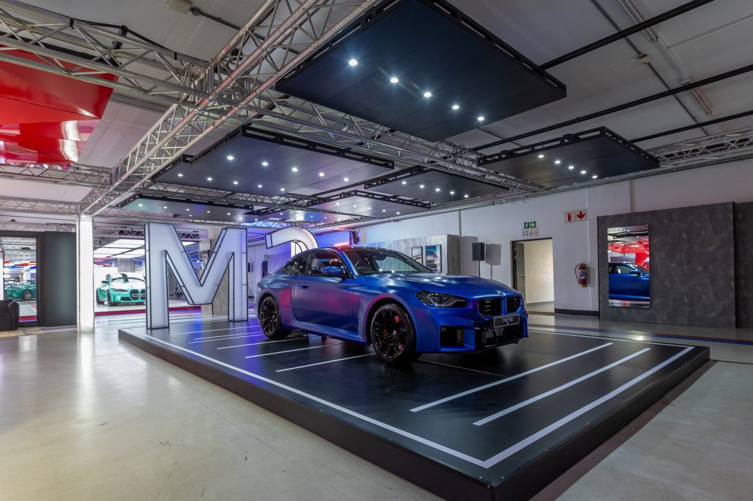 BMW exhibition stand with custom platform and lighting
