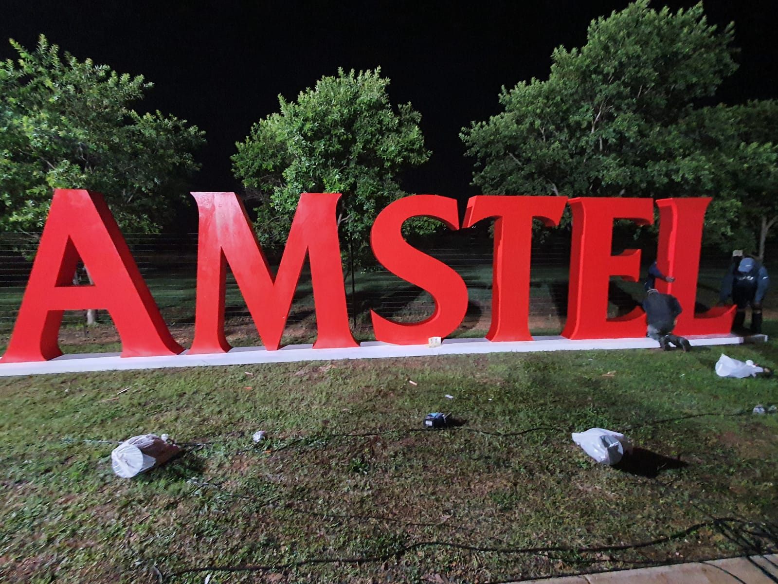 Amstel outdoor brand letter installation