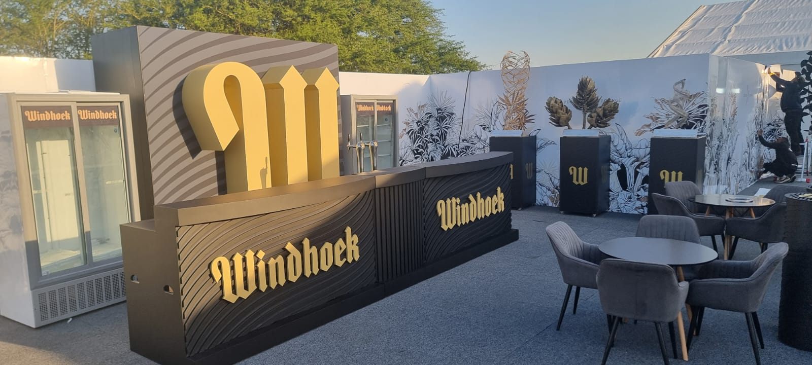 Custom Windhoek branded outdoor hospitality bar