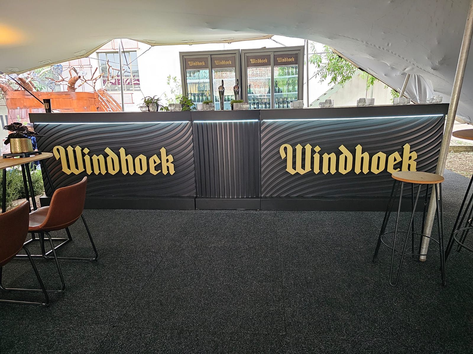 Custom Windhoek branded bar counter